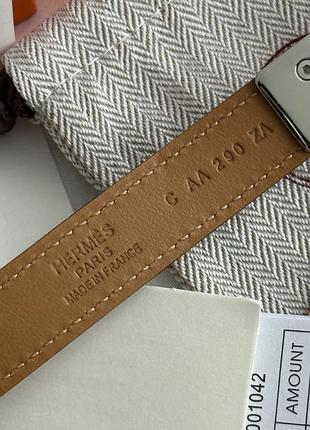 Шкіряний двосторонній ремінь hermes 5