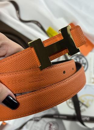 Шкіряний двосторонній ремінь hermes 6