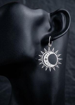 Оригинальные серьги из нержавеющей стали "солнце и месяц" 🌛☀