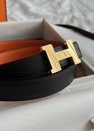 Шкіряний двосторонній ремінь hermes 7