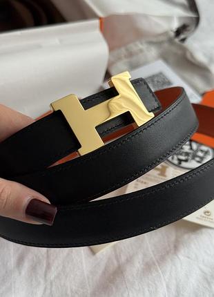 Шкіряний двосторонній ремінь hermes 8
