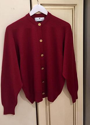 Брендовый свитер ballantyne premium merino 2000 goldрдинed cardigan dark red cherry оригинал.