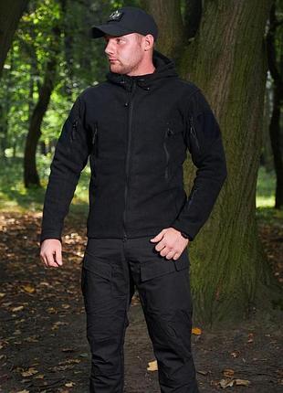Флисовая кофта с капюшоном esdy black