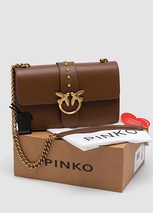 Сумка pinko love classic icon simply brown/gold