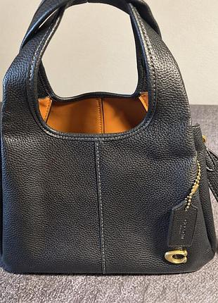 Сумка жіноча coach коричнева  шкіряна