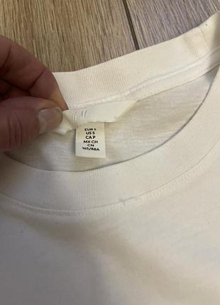 Базова біла футболка h&m, s 2