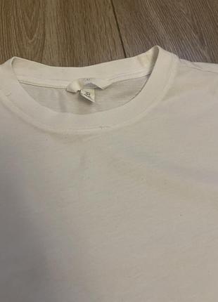 Базова біла футболка h&m, s 3