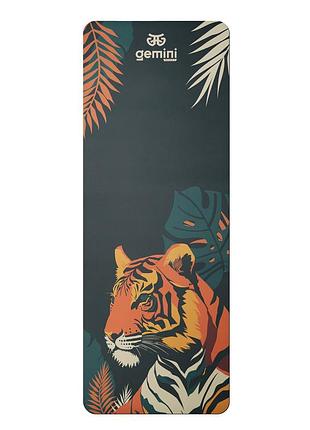 Коврик для йоги каучуковый полиуретан pro illustration gemini sport pro 183см*68см*5мм puy-5900-4 зеленый