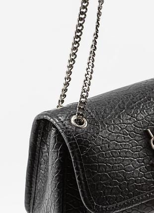 Сумочка кожаная saint laurent черная 6