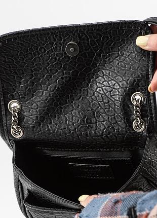 Сумочка кожаная saint laurent черная 7