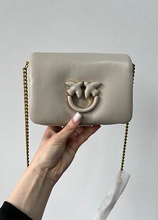 Сумка pinko baby love bag click puff in nappa cream leather