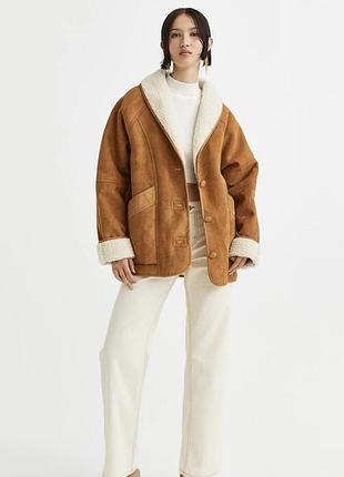 Дублянка жіноча h&m з екозамші, коричнева
