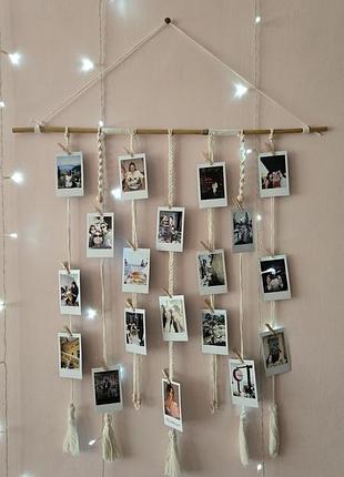 Стенд для instax фотографий / панно для фото / крепления фотографий / хранения фотографий / макраме для фото