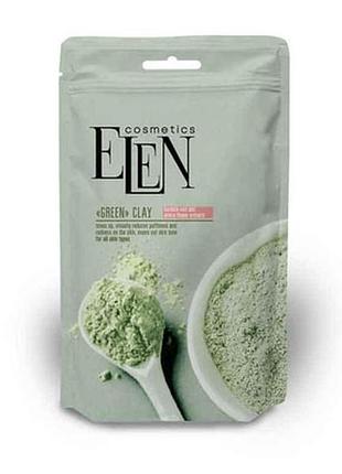 Глина косметическая 40мл зеленая с экстрактом лопуха и арники тм elen cosmetics