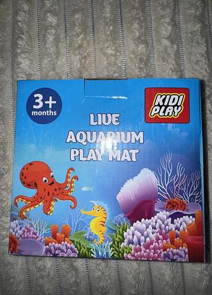 Розвивальний надувний килимок kidi play live aquarium play mat для немовлят, 3+ міс.
