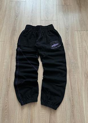 Спортивні широкі штани corteiz( cotton,sweatpants, baggy,кортез,чорні)