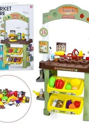 Игровой набор магазин-супермаркет 52 предмета 922-206 прилавок, 45-30-85см, сканер-звук, свет, продукты