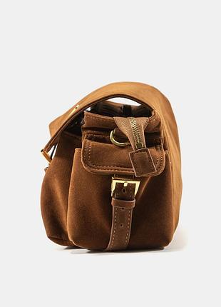 Сумка замшевая prada в карамельном цвете 5