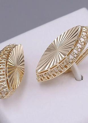 Сережки xuping позолота хр висота 2,9 см. ширина 1,2 см.