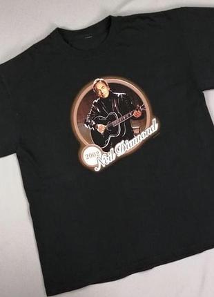 Вінтажна футболка neil diamond live in concert 2002 офіційний мерч neil young