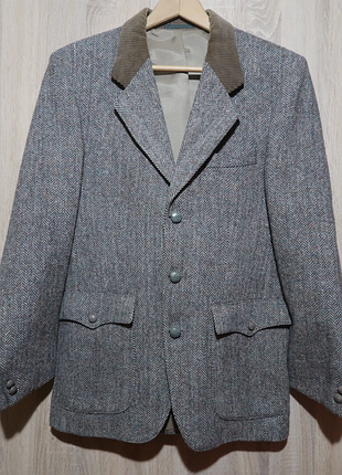 Винтажный жакет dunn &amp; co harris tweed