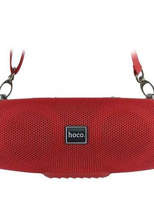 Портативна колонка hc12 5wx2/led/bt5.0/usb/aux/microsd/fm/1200mah/tws/ipx4 223х105х96см червона тм hoco