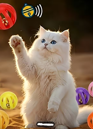 Mini toys мячик пластиковый со звоночком для кошек