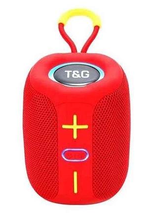 Портативная колонка bluetooth tg658 с rgb подсветкой, speakerphone, радио, red тм tg