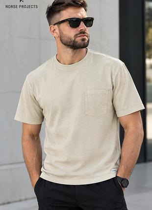 Футболка чоловіча norse projects бежева розмір m