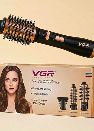 Фен-щетка стайлер для волос vgr v-496 1000w