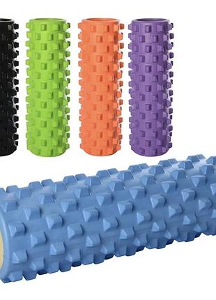 Масажний валик для тіла grid roller 3d поверхня/eva, 45×14,5 см/багато квітів