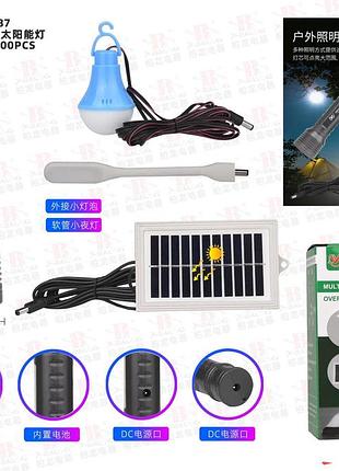 Фонарик ручной bl yw 037 solar light портативная светодиодная лампа с солнечной панелью