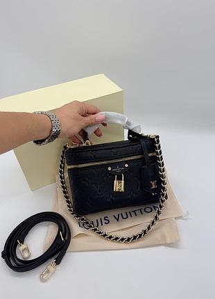 Louis vuitton vanity pm monogram black leather 19x13