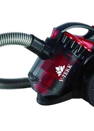 Пилосос v-tekk 1605 красний red 4000 watt потужний циклонний пилосос зі зручною системою очищення