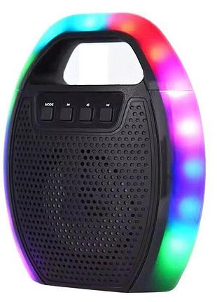 Мини-чемодан колонка от сети и аккумулятора с usb, sd, fm, aux, bluetooth, светомузыкой и ручкой 5w ess-109b