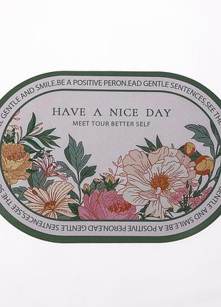 Діатомітовий овальний килимок have a nice day 38×58 (см) вологопоглинальнючий hp-42-59