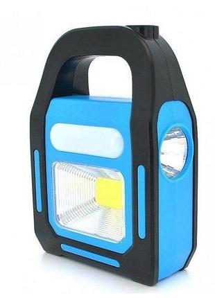 Фонарик ручной bl-925 torch +solar синий