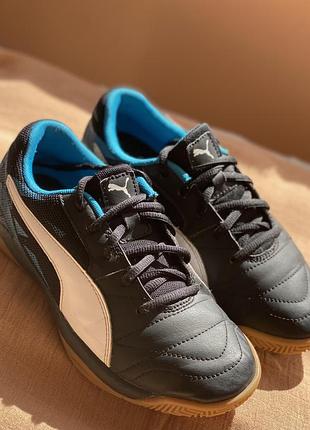 Кросівки дитячі puma чорні з синім, 35 розмір