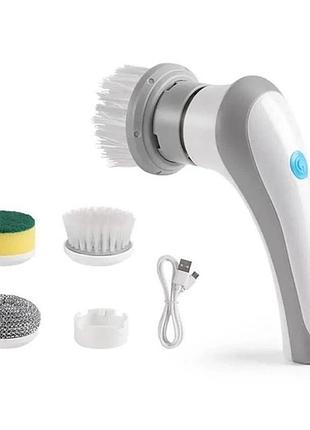 Аккумуляторная щетка для мытья со сменными насадками electric cleaning brush