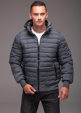 Мужская куртка bs утепленная серая 5xl