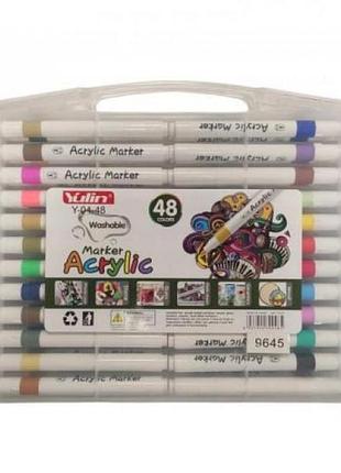 Набір акрилових маркерів 48 штук у кейсі acrylic marker y 04