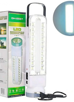 Фонарь-лампа аккумуляторная подвесная/настольная gh-666 rechargeable emeancy light