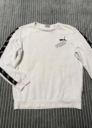 Світшот чоловічий puma білий з логотипом
