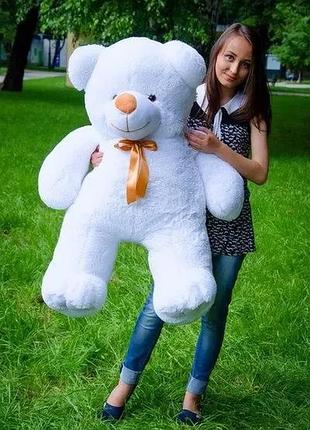 Большой плюшевый мишка белый "ветли" 130 см, большой плюшевый медведь, большая мягкая игрушка 1.3 м