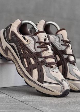 Мужские кроссовки asics gel-preleus бежевые качественные термо кроссовки на зиму асикс гель прелиус