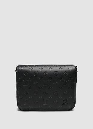 🦁 louis vuitton district pm monogram embossed leather black 26 х 20 х 6 см