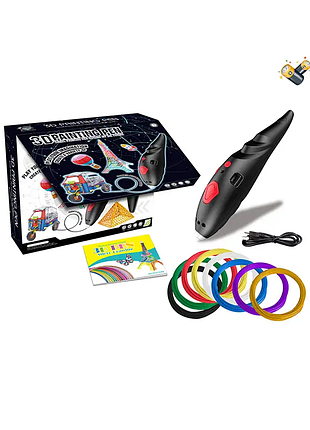 3d ручка 9902 с аккумулятором для рисования объемных фигур с трафаретами