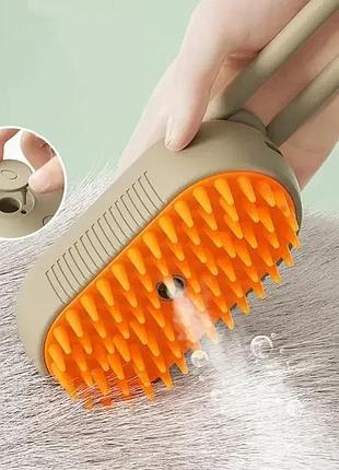 Щетка расческа с парой для кошек и собак steamy brush