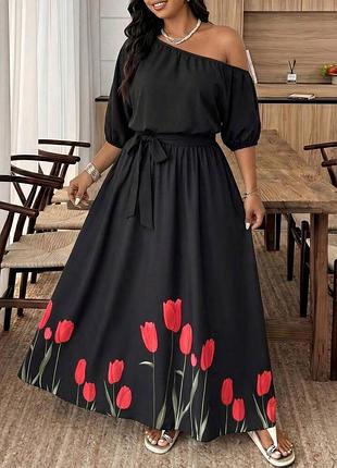 Шикарное платье макси для пышных форм shein, 4xl, батал