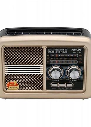 Радиоприемник аккумуляторный golon rx-bt978s mp3+usb+microsd+bluetooth с солнечной батареей